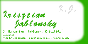 krisztian jablonsky business card